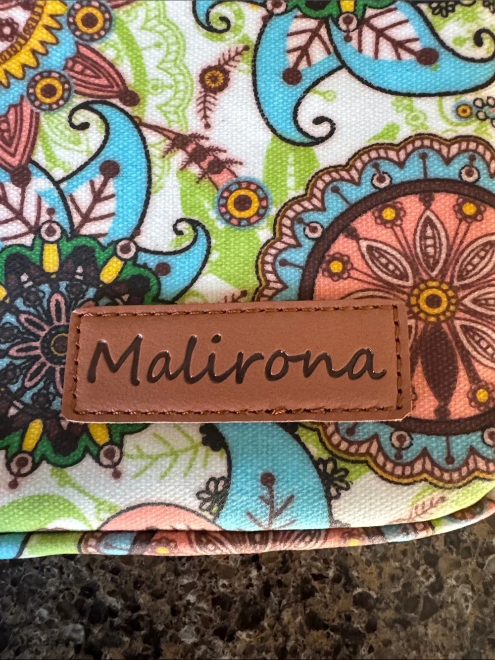 Multicolor Floral Paisley Laptop Bag 4 Pockets